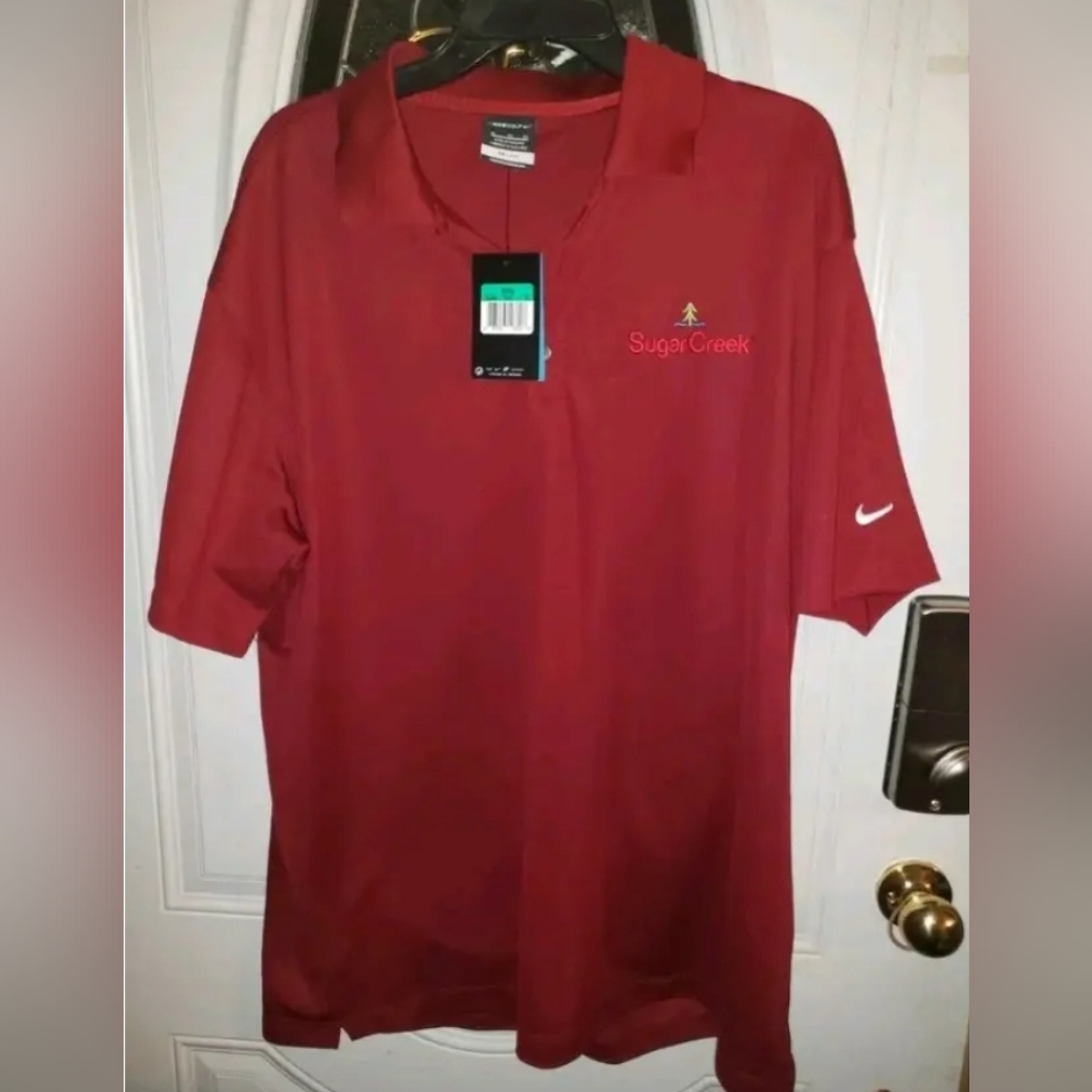 Nwt Nike Golf Polo Shirt Lg Burgandy Dri Fit Sugar Creek